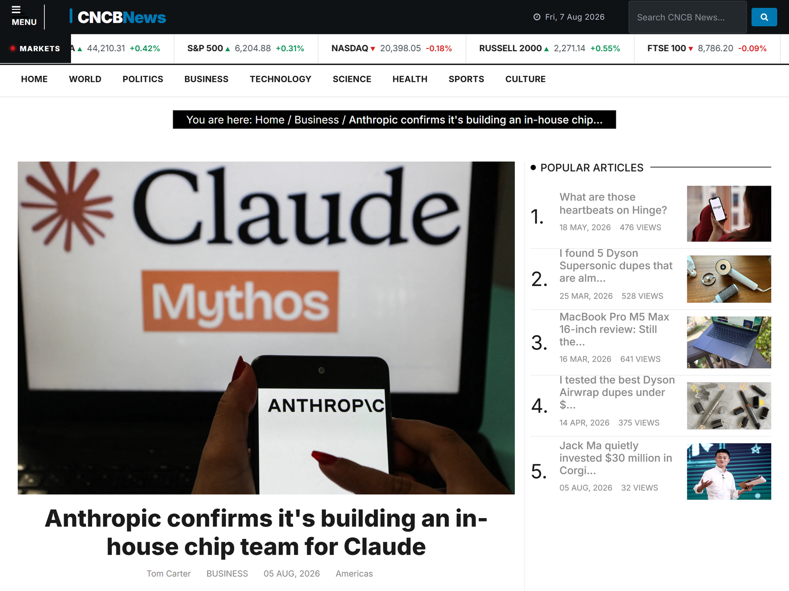 CNBC - Anthropic Confirms In-House Chip Team for Claude