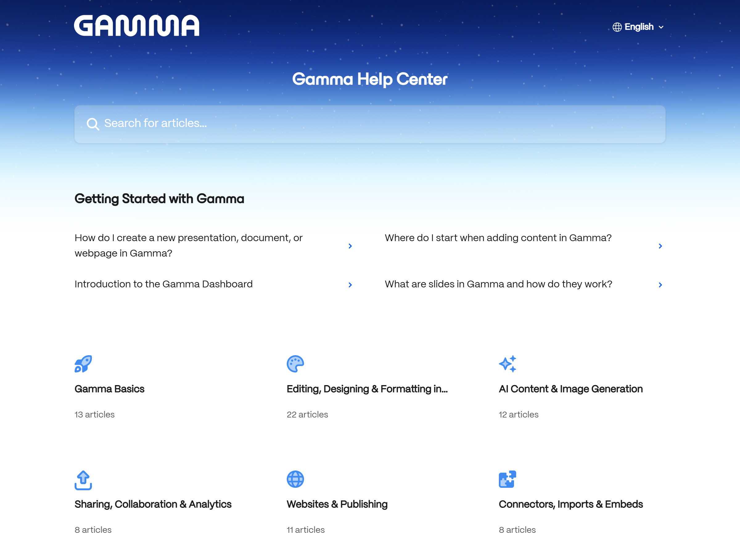 Gamma Help Center
