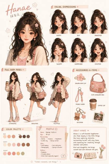 Preview of prompt 372 - Cute Character Setting Sheet
