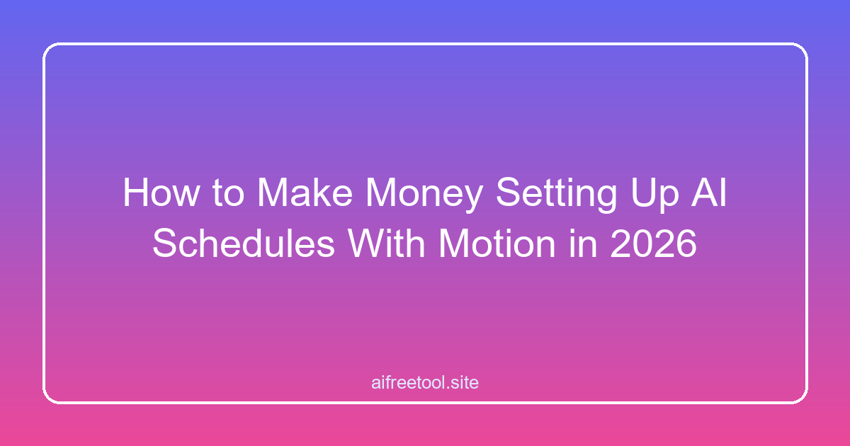 How to Make Money Setting Up AI Schedules With Motion in 2026