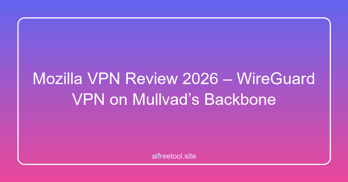 Mozilla VPN Review 2026 – WireGuard VPN on Mullvad’s Backbone