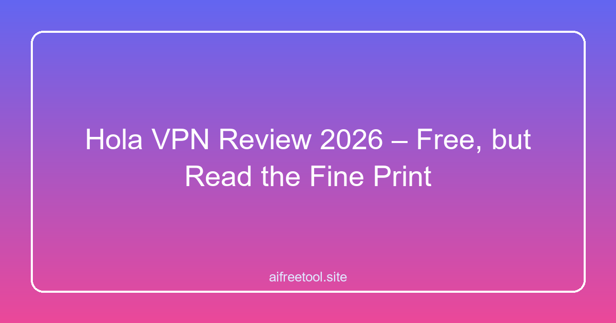 Hola VPN Review 2026 – Free, but Read the Fine Print