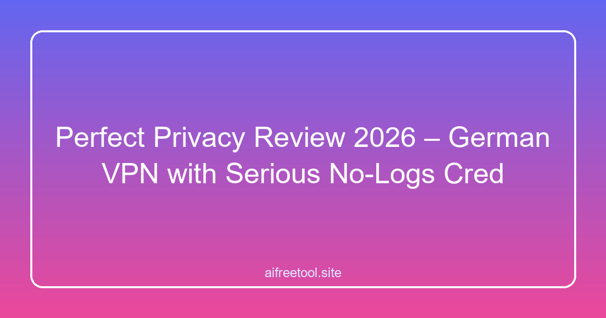 Perfect Privacy Review 2026 – German VPN with Serious No-Logs Cred
