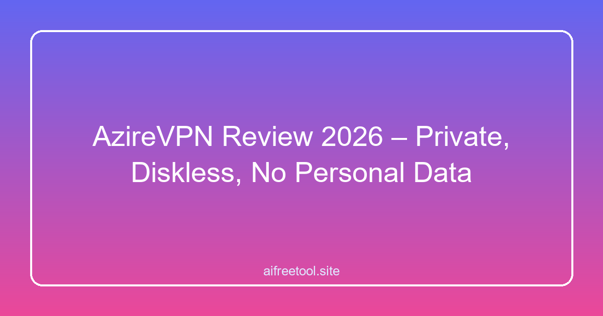 AzireVPN Review 2026 – Private, Diskless, No Personal Data
