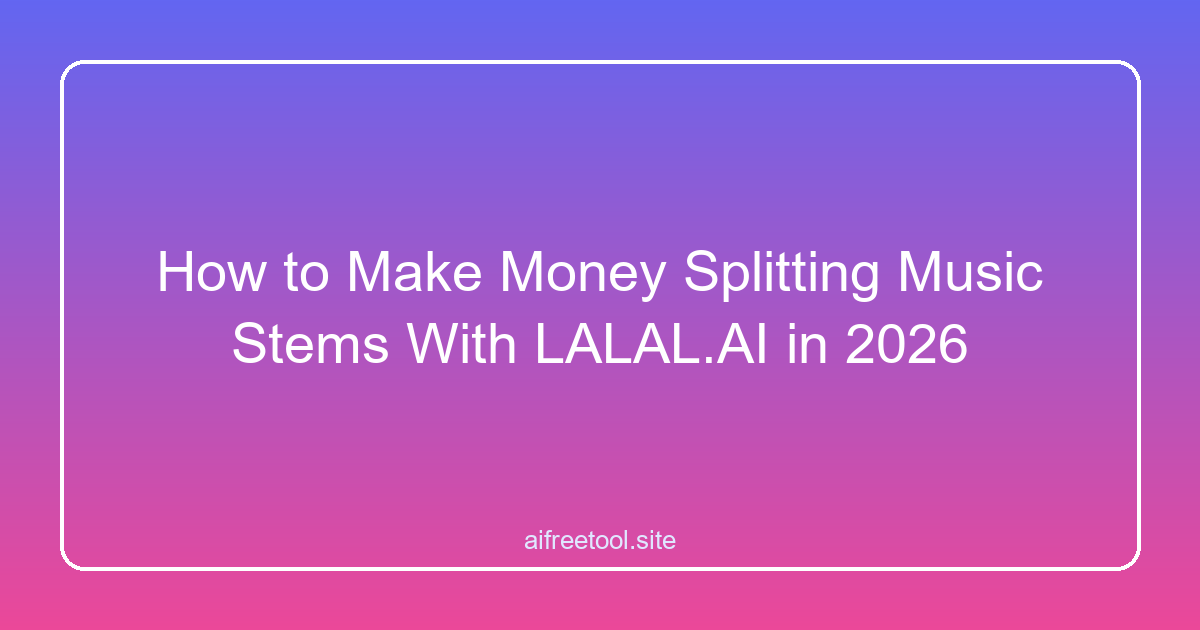 How to Make Money Splitting Music Stems With LALAL.AI in 2026