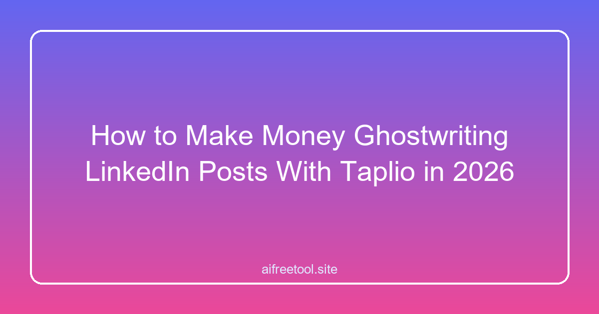 How to Make Money Ghostwriting LinkedIn Posts With Taplio in 2026