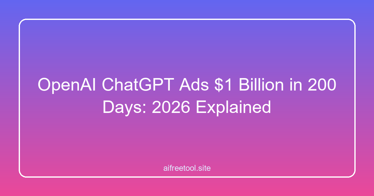 OpenAI ChatGPT Ads $1 Billion in 200 Days: 2026 Explained