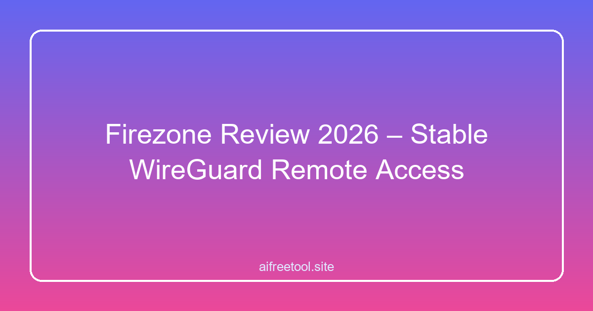 Firezone Review 2026 – Stable WireGuard Remote Access