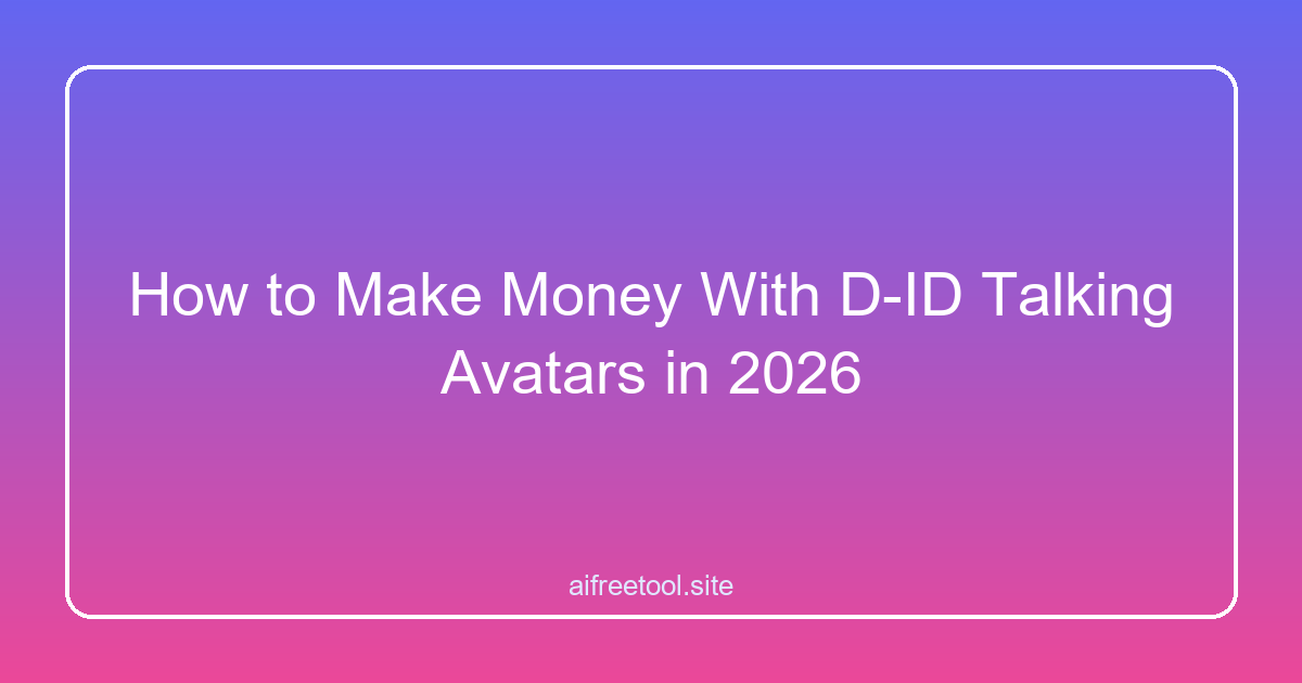 How to Make Money With D-ID Talking Avatars in 2026