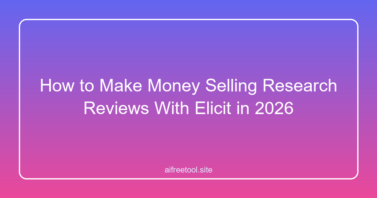 How to Make Money Selling Research Reviews With Elicit in 2026