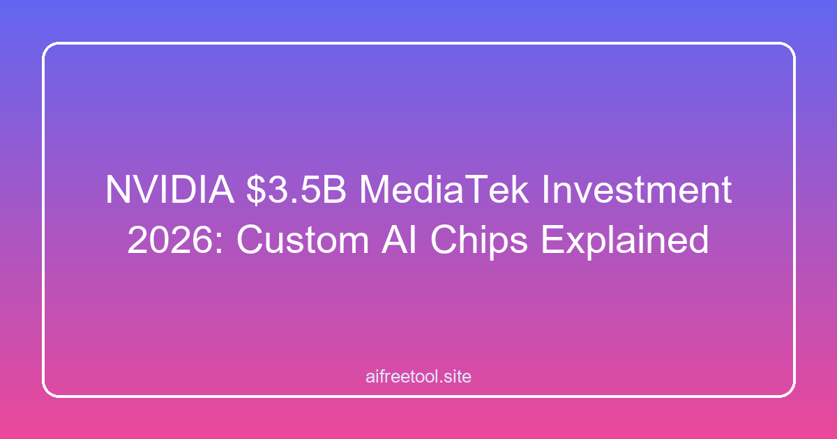 NVIDIA $3.5B MediaTek Investment 2026: Custom AI Chips Explained