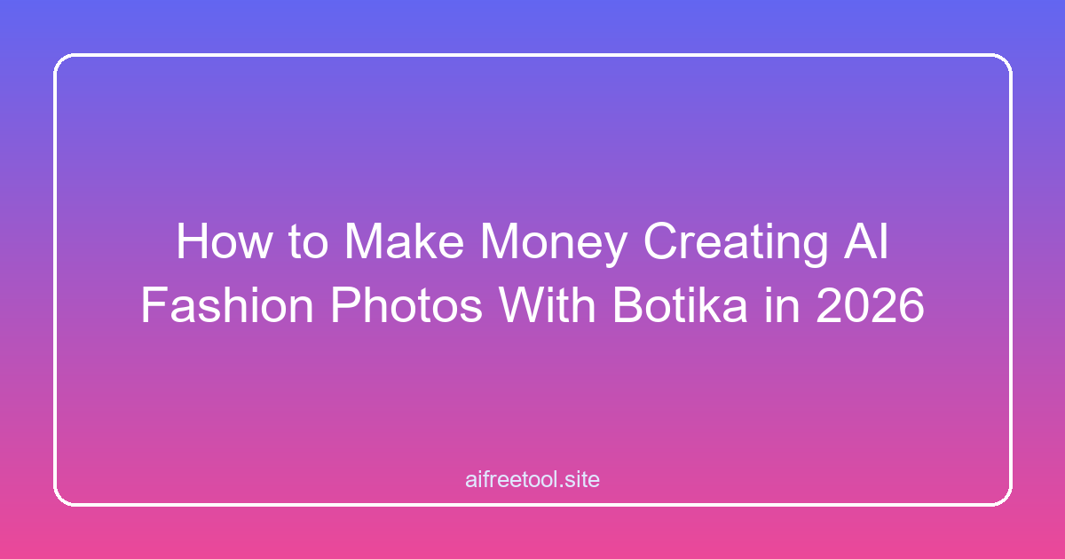 How to Make Money Creating AI Fashion Photos With Botika in 2026