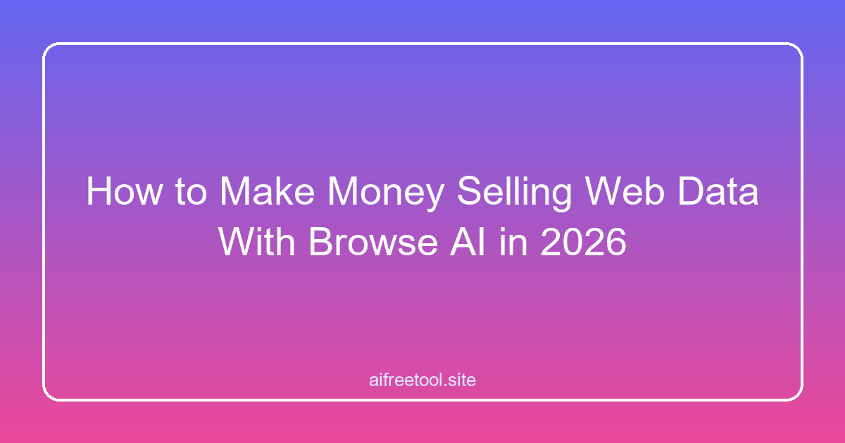 How to Make Money Selling Web Data With Browse AI in 2026