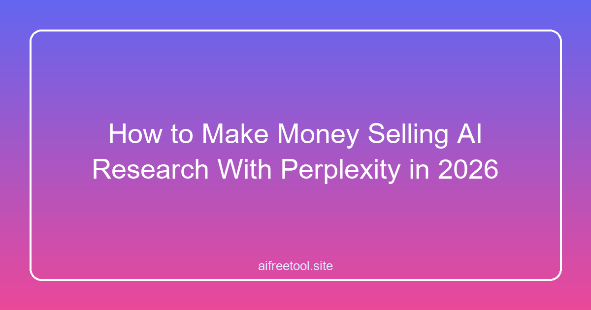 How to Make Money Selling AI Research With Perplexity in 2026