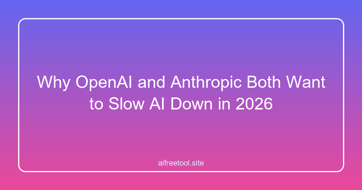 Why OpenAI and Anthropic Both Want to Slow AI Down in 2026