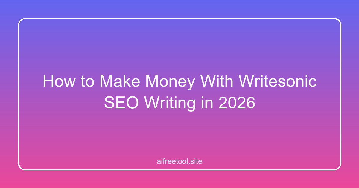 How to Make Money With Writesonic SEO Writing in 2026