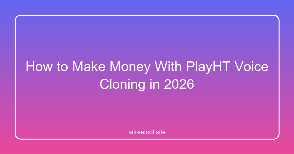 How to Make Money With PlayHT Voice Cloning in 2026