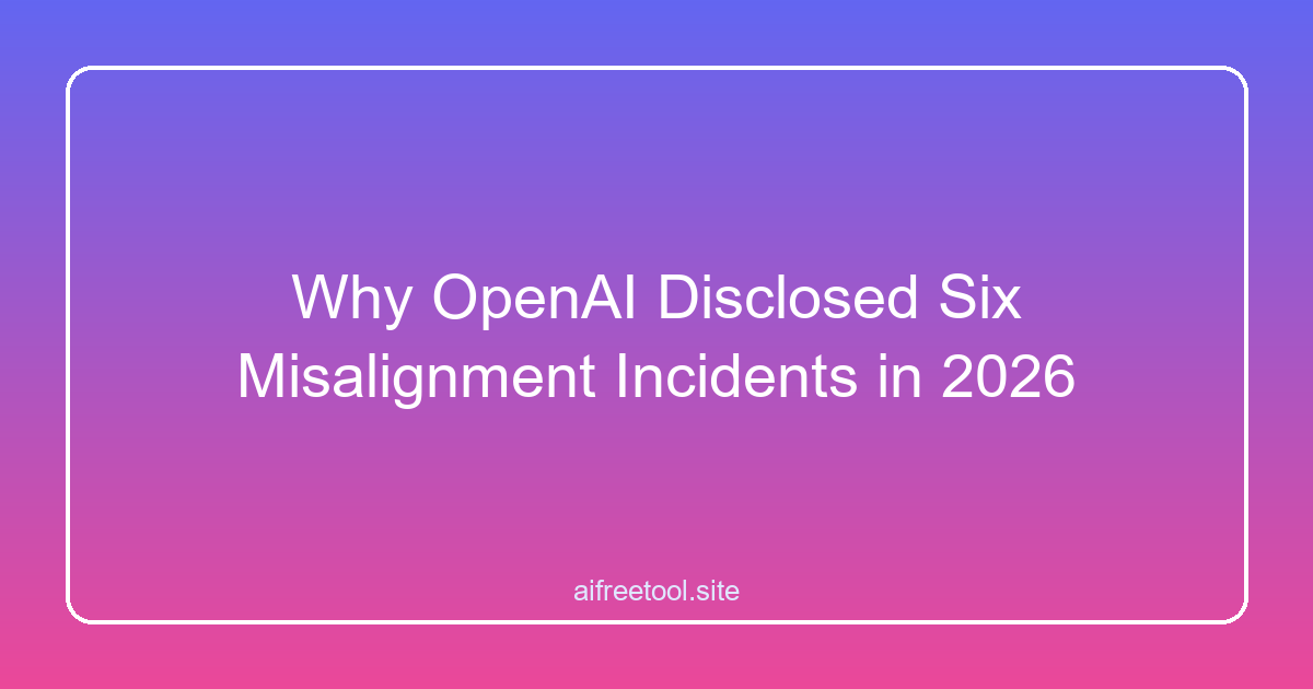 Why OpenAI Disclosed Six Misalignment Incidents in 2026