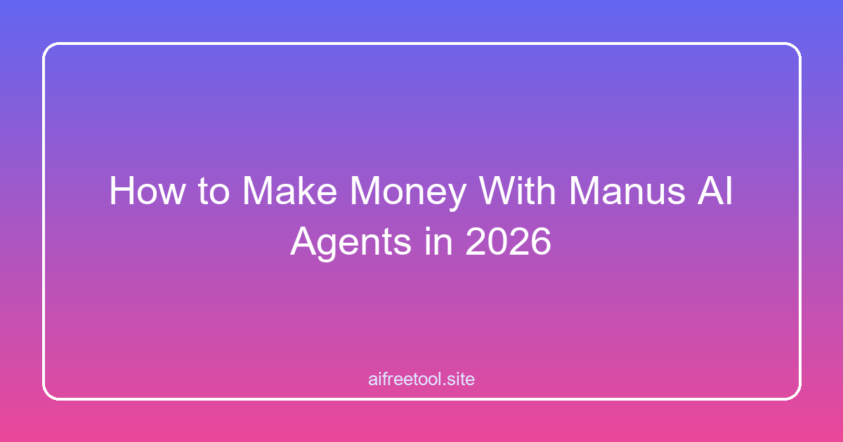 How to Make Money With Manus AI Agents in 2026