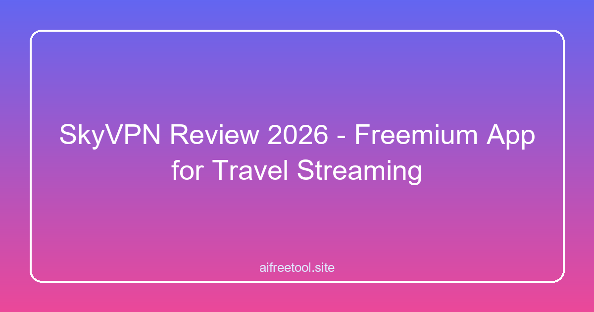 SkyVPN Review 2026 - Freemium App for Travel Streaming