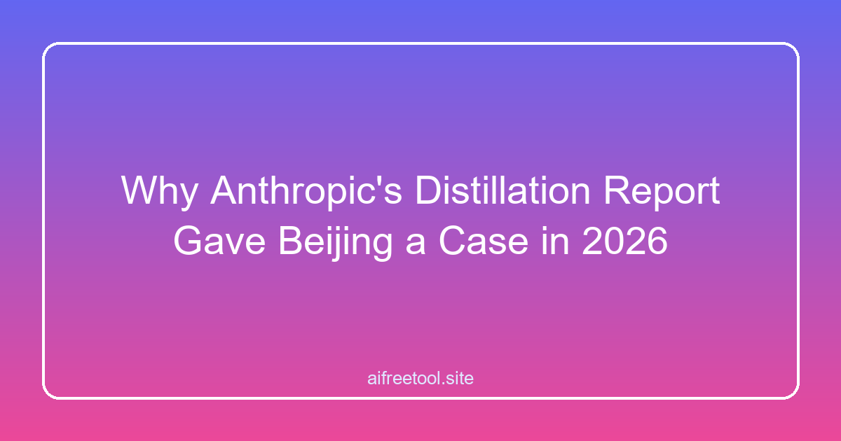 Why Anthropic's Distillation Report Gave Beijing a Case in 2026