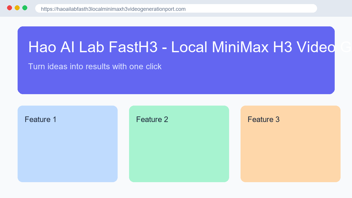Hao AI Lab FastH3 - Local MiniMax H3 Video Generation Port