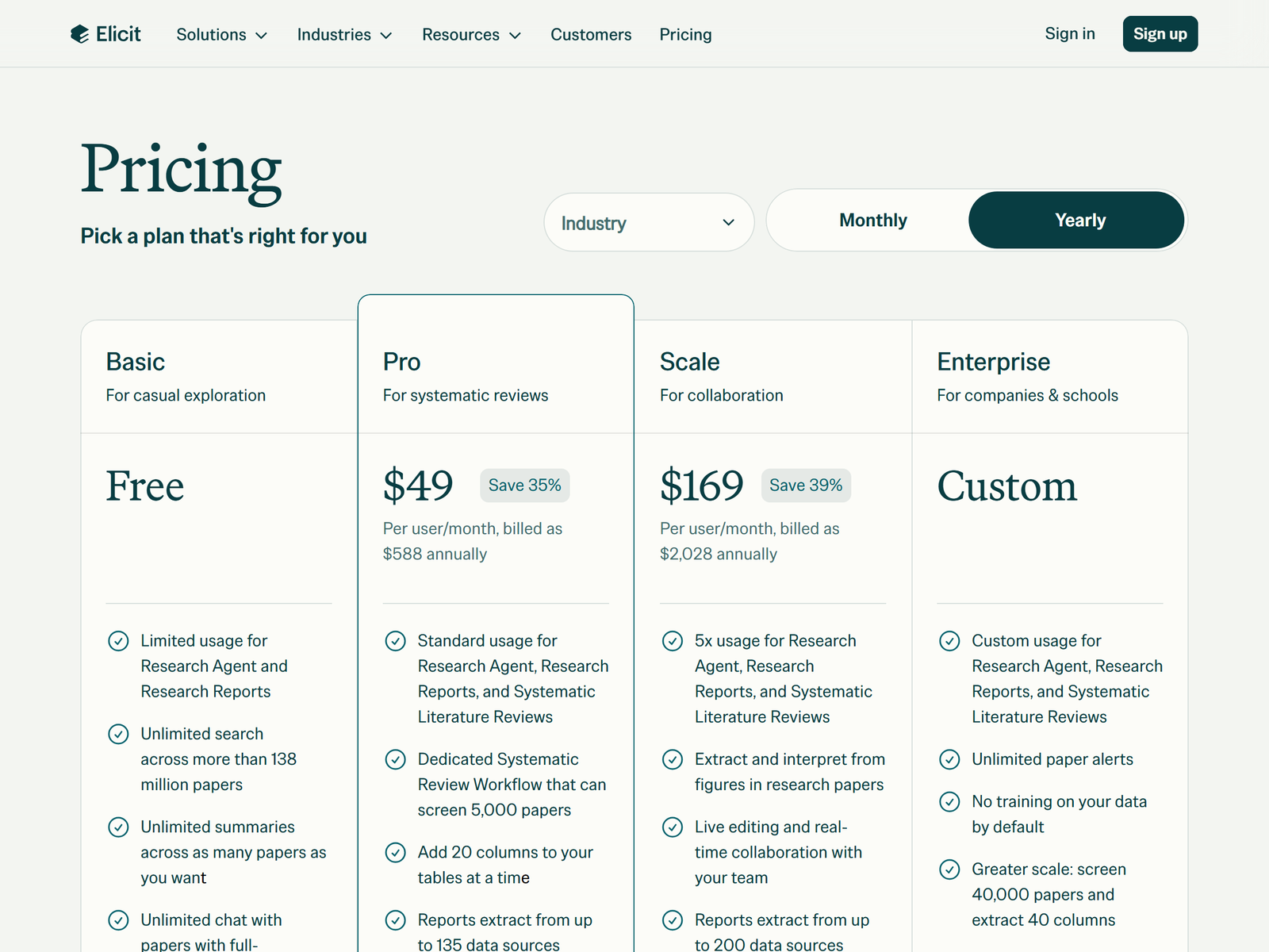 Elicit Pricing
