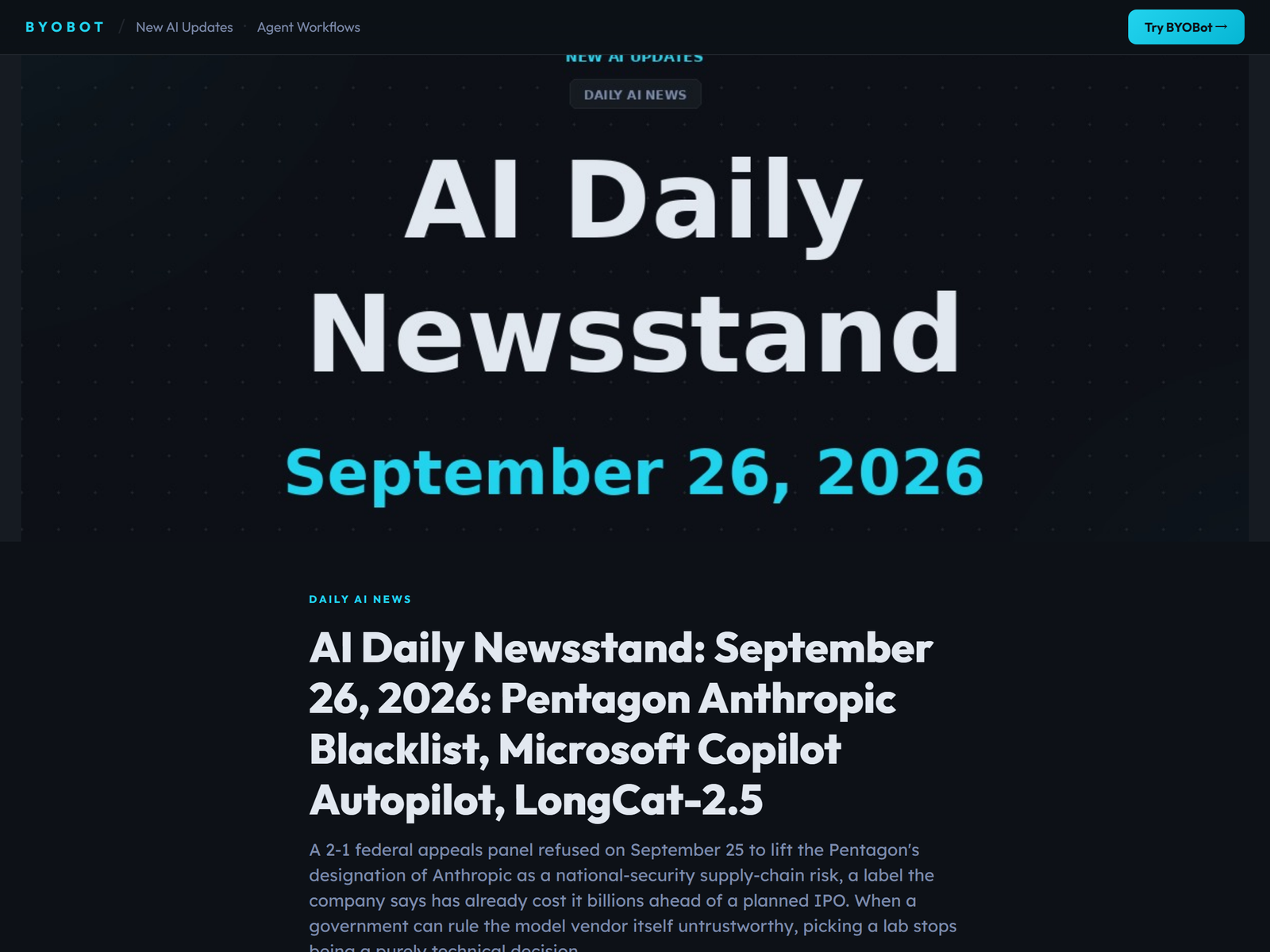 BYOBot AI newsstand Copilot Autopilot
