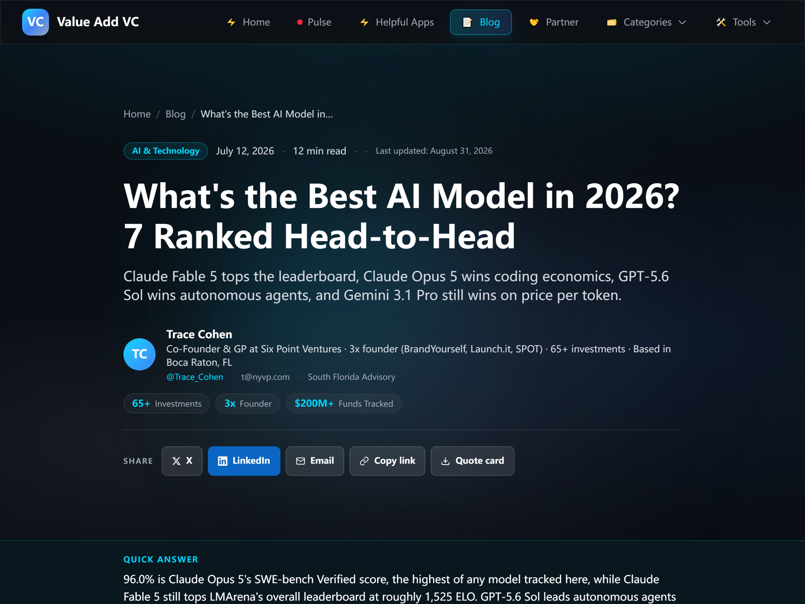 Best AI Models 2026 Ranked
