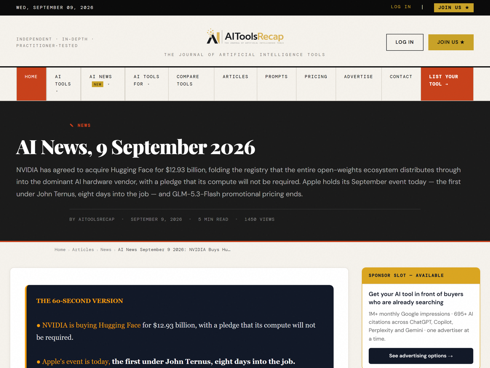 AIToolsRecap AI News September 9 2026