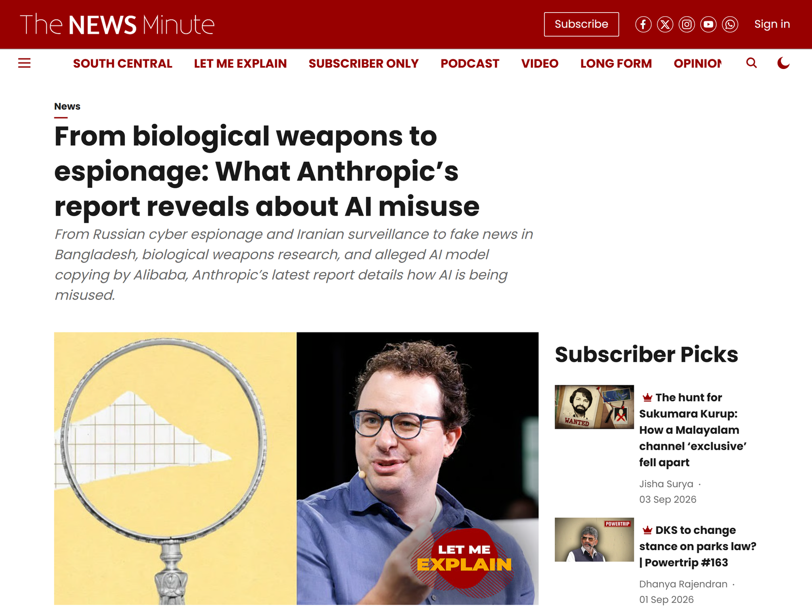 The News Minute — AI misuse across cyber, surveillance, bioweapons