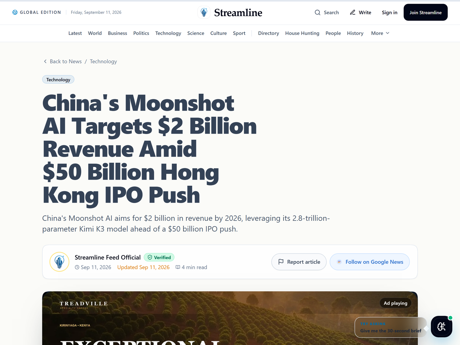 Streamline Feed — Moonshot AI $50B IPO push