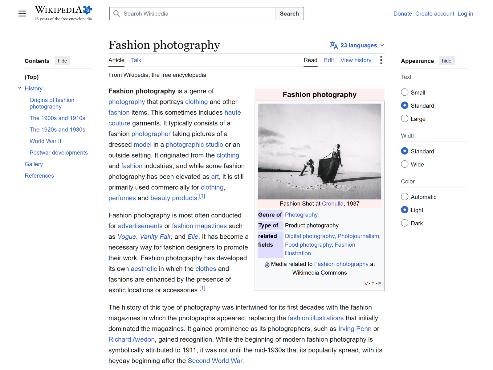 Fashion Photography (Wikipedia)