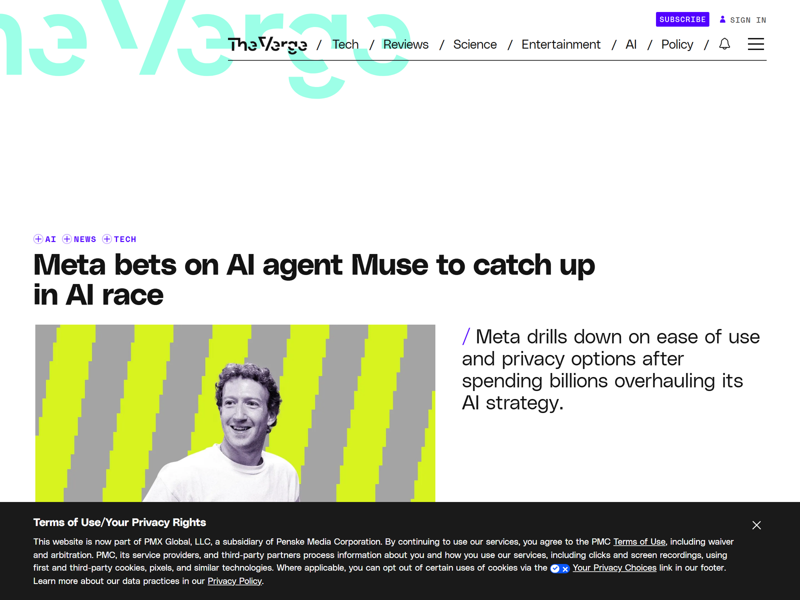 The Verge Muse market analysis