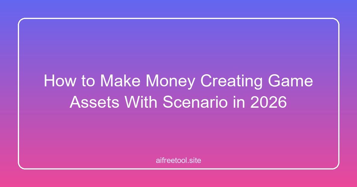 How to Make Money Creating Game Assets With Scenario in 2026