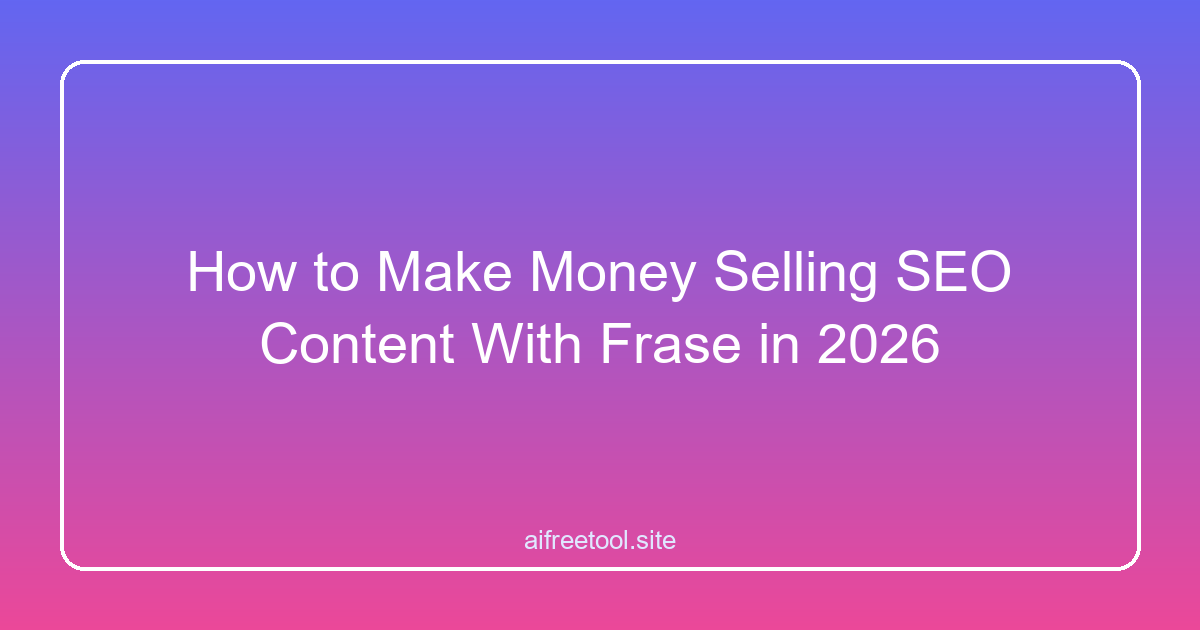How to Make Money Selling SEO Content With Frase in 2026