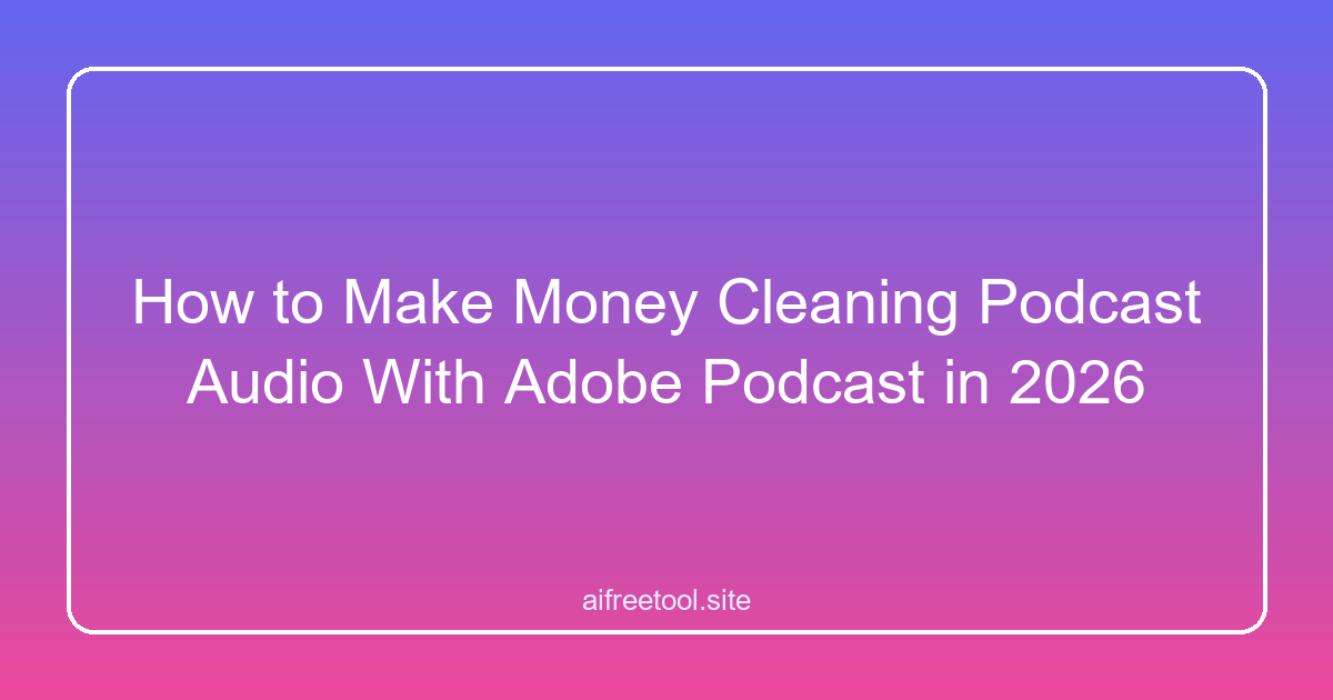 How to Make Money Cleaning Podcast Audio With Adobe Podcast in 2026