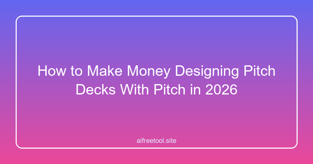 How to Make Money Designing Pitch Decks With Pitch in 2026
