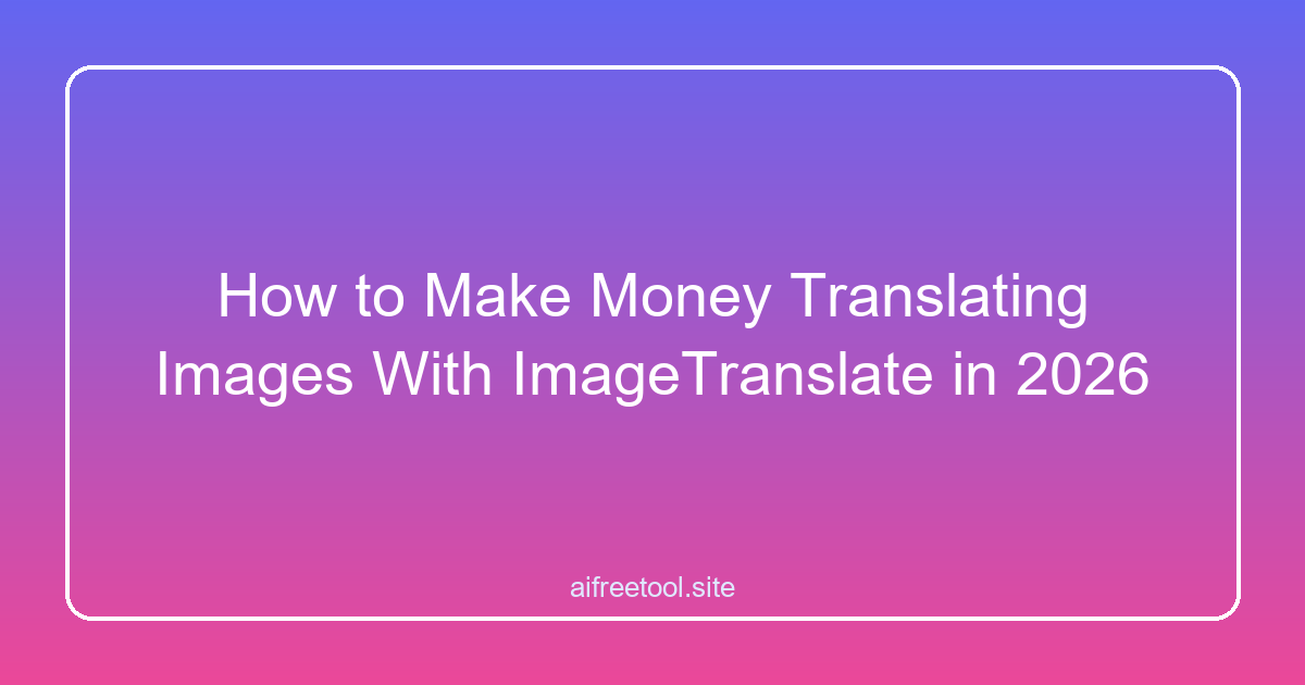 How to Make Money Translating Images With ImageTranslate in 2026