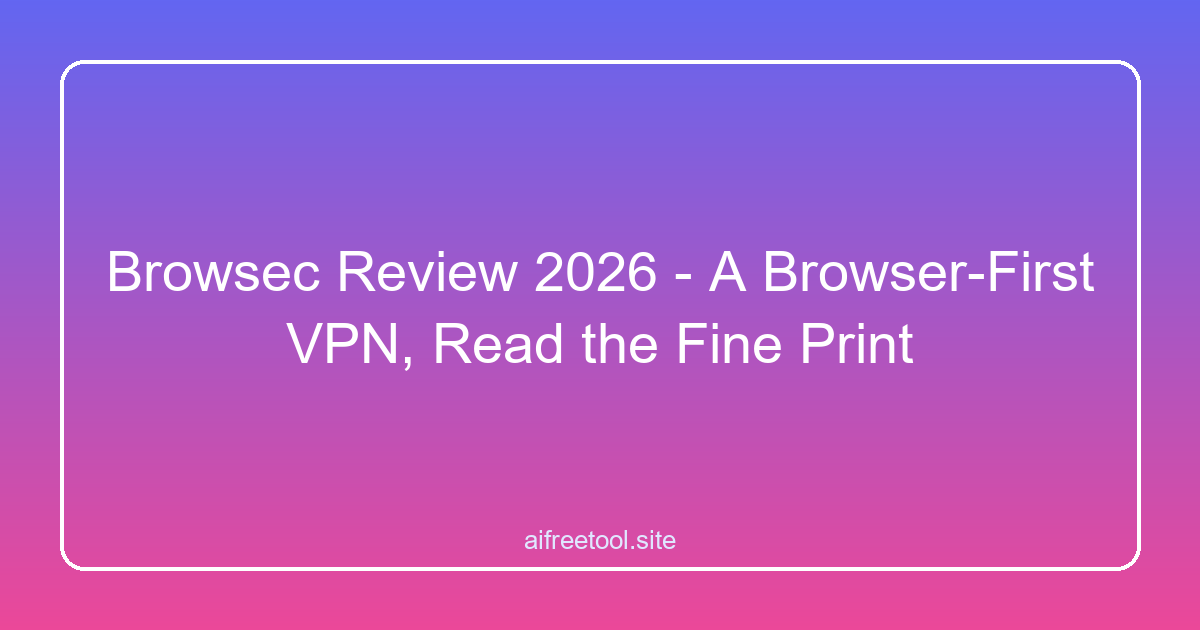 Browsec Review 2026 - A Browser-First VPN, Read the Fine Print