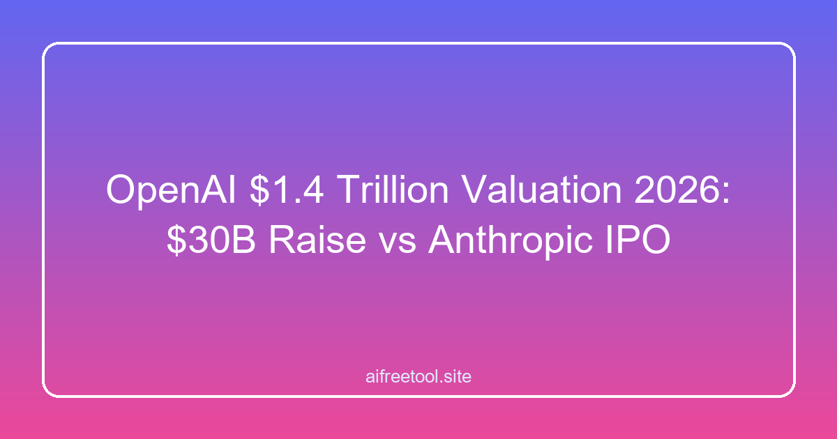 OpenAI $1.4 Trillion Valuation 2026: $30B Raise vs Anthropic IPO