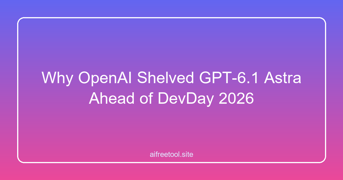 Why OpenAI Shelved GPT-6.1 Astra Ahead of DevDay 2026