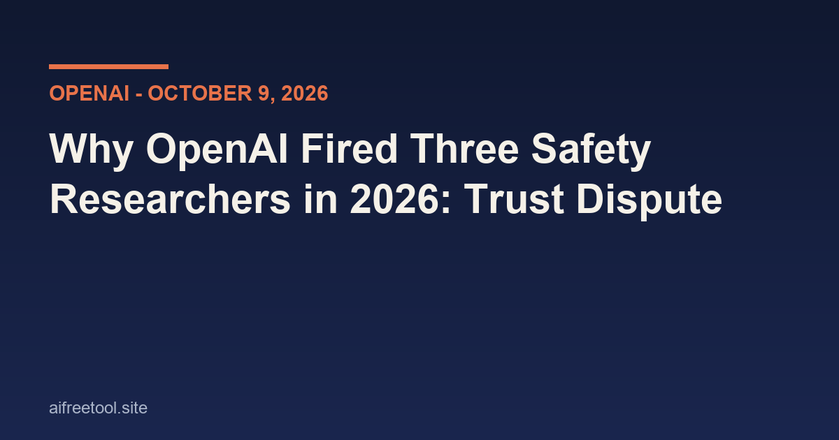 Why OpenAI Fired Three Safety Researchers in 2026: Trust Dispute