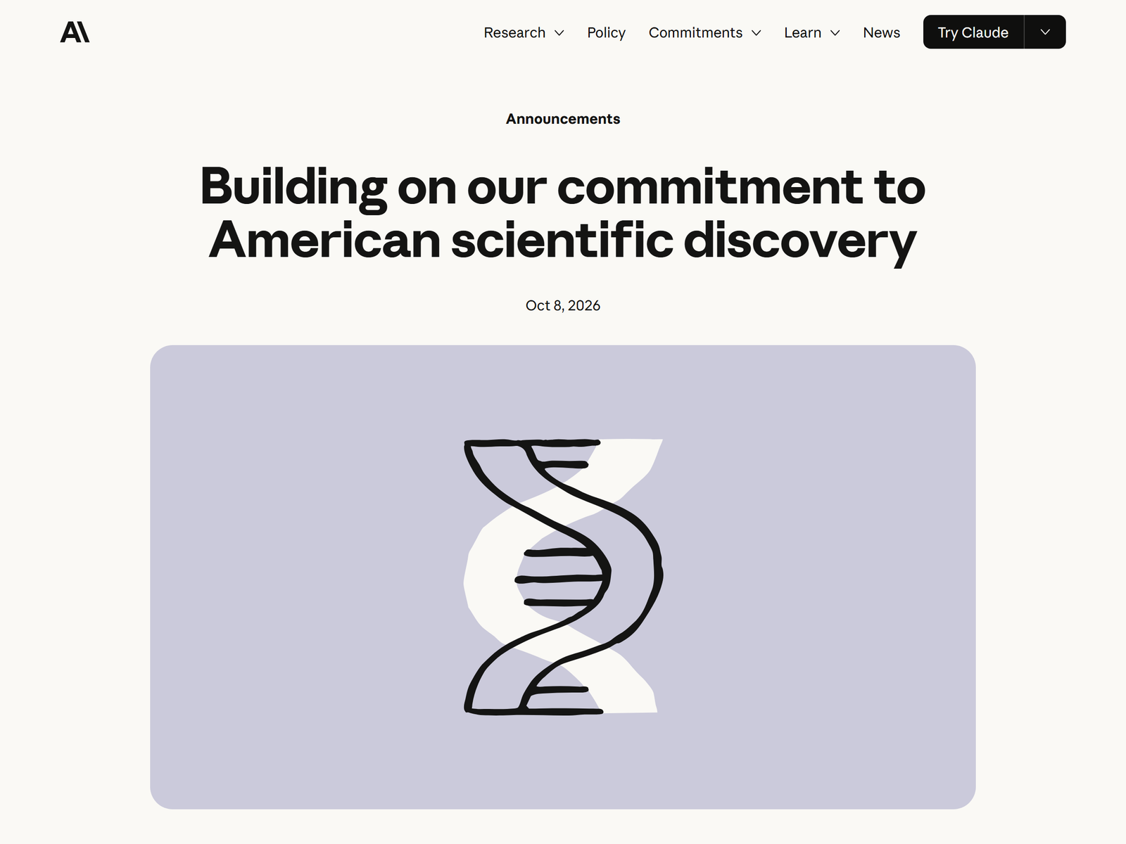 Anthropic Genesis Mission Commitment