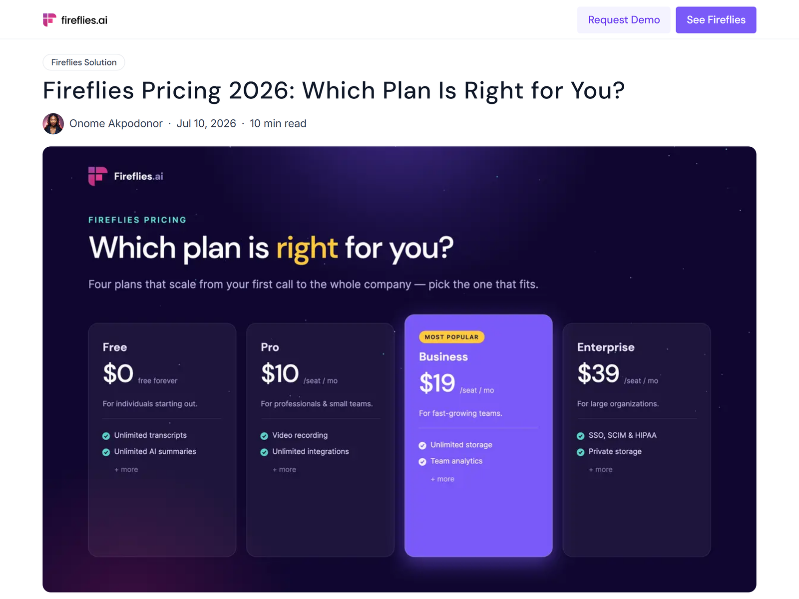 Fireflies Plan Breakdown