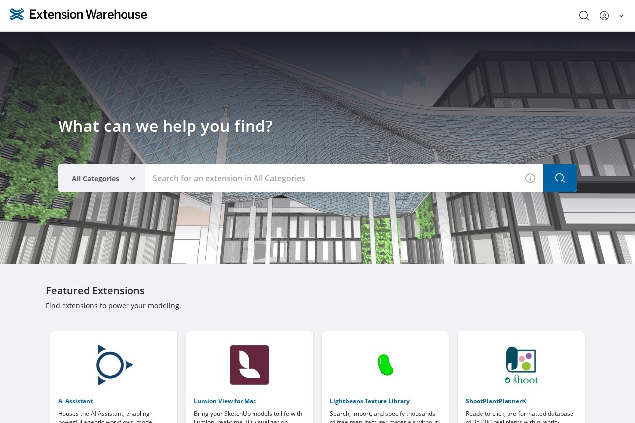 SketchUp Extension Warehouse