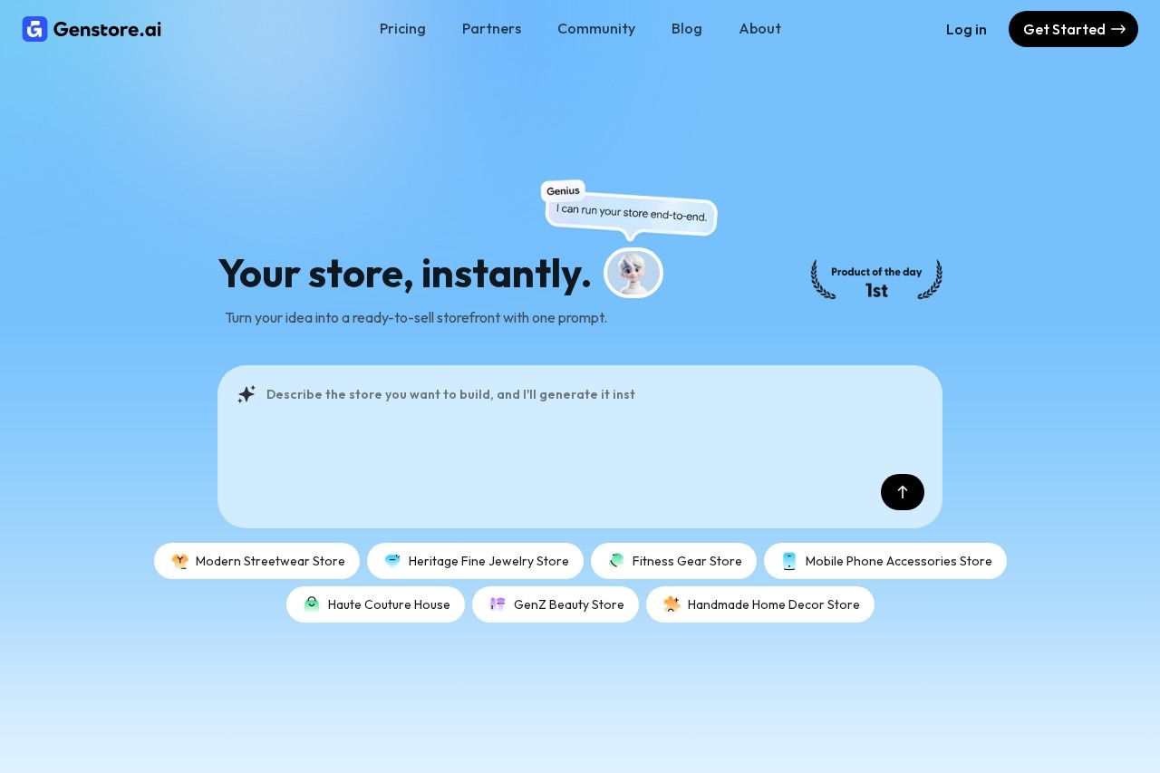 Launch Your AI-Powered Online Store in 2 Minutes | Genstore