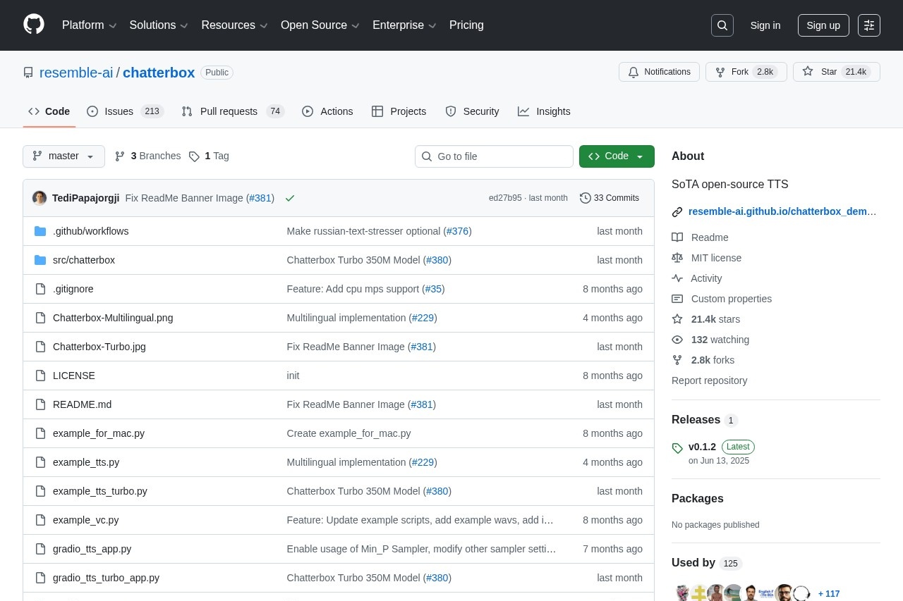 Chatterbox TTS waveform and audio example
