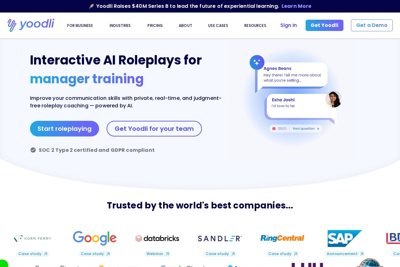 Yoodli | AI Roleplays