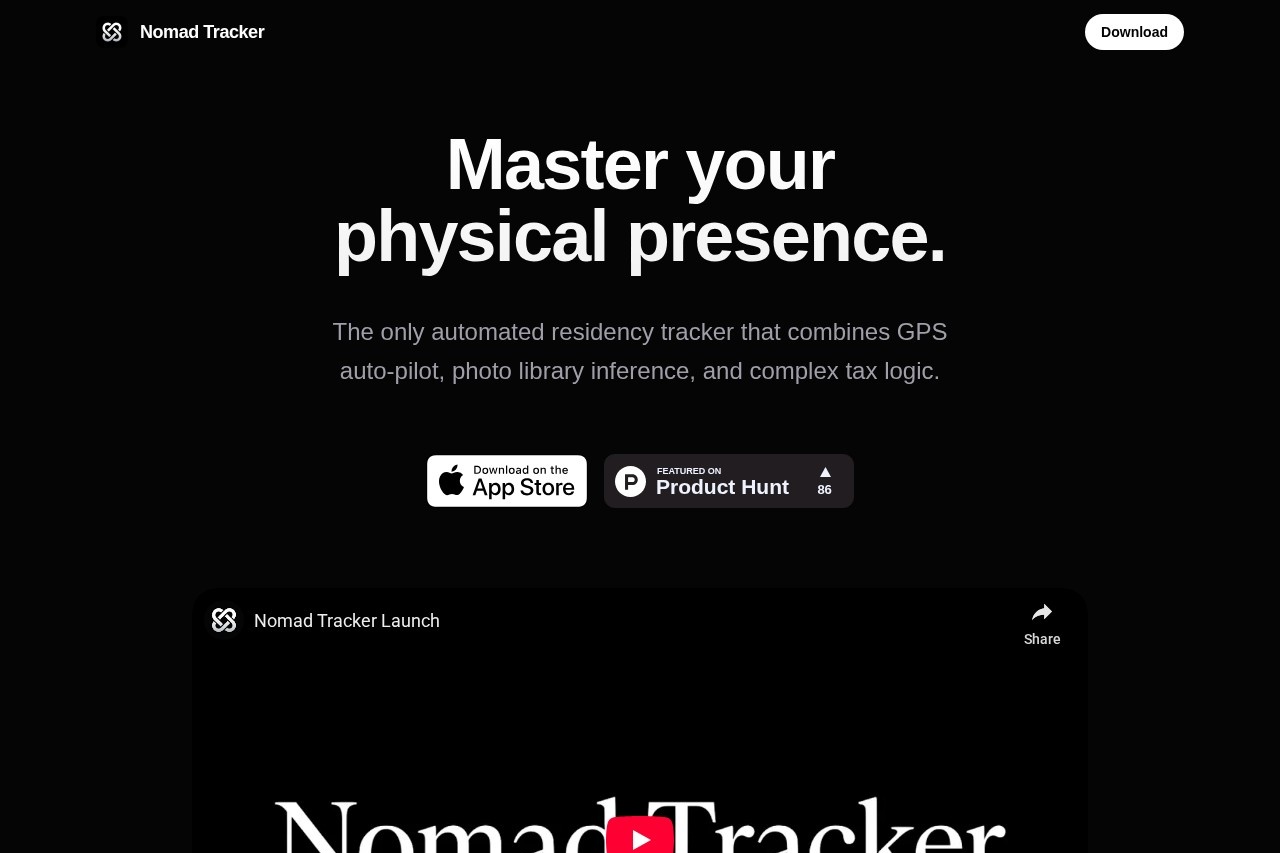Nomad Tracker - Tax Residency & Visa Tracker